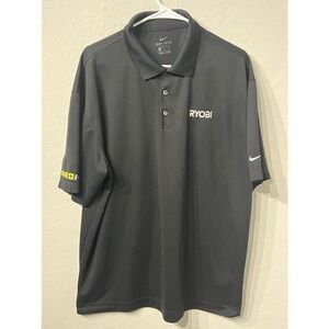 Ryobi Nike Shirt Mens XL Black Polo Golf Dri-Fit Performance Short Sleeve Logo